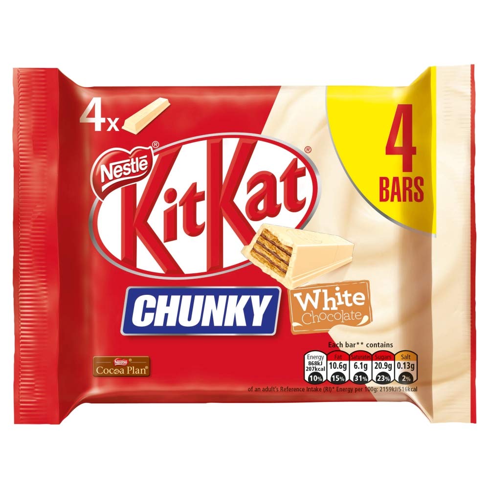 Kitkat Chunky White Chocolate Bar, 160 g, Pack of 4