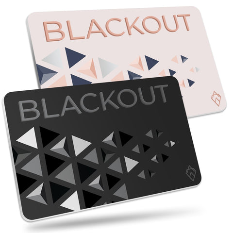 AKIELO Blackout Ultra Thin RFID Blocking Card (2 x Pack) - Anti Theft Blocker for Contactless Card Protection - The Ultimate Bank RFID Card Protector for Your Wallet or Purse (Black & Blush Edition)