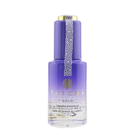 TATCHA Gold Camellia Beauty Oil | Moisturizing Face, Body, and Hair Oil Infused with 23-karat Gold flakes | 30 ml / 1 oz
