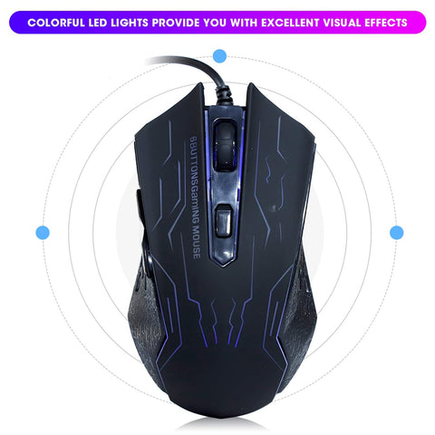 Gaming Mouse RGB Silent Accessories Wired USB Gaming Mice for Game G6 Windo, Game Mouse Silent