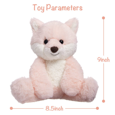 TCBunny Baby Pink Fox Bedtime Stuffed Animal Plush Toy 13", Gifts for Birthday, Valentine, Christmas, (BPT-0009-PK)
