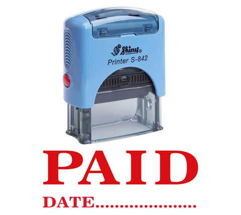 Paid with Date Self Inking Rubber Stamp Office Stationery Custom Shiny Stamp