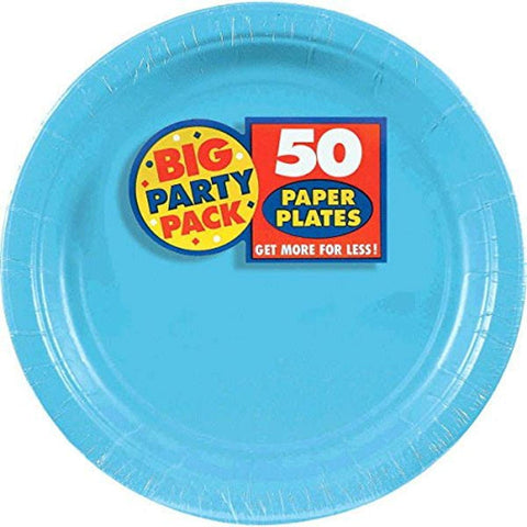 Amscan Caribbean Blue Paper Plate Big Party Pack, 6 Pk.