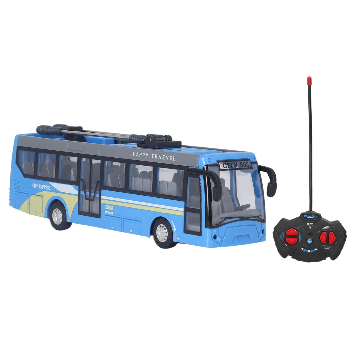RC School Bus, RC Truck Remote Control Bus Car Electronic Vehicles High Simulation All Directions Driving Rechargeable RC School Bus Cars Play Toys Gift for Children (Blue)