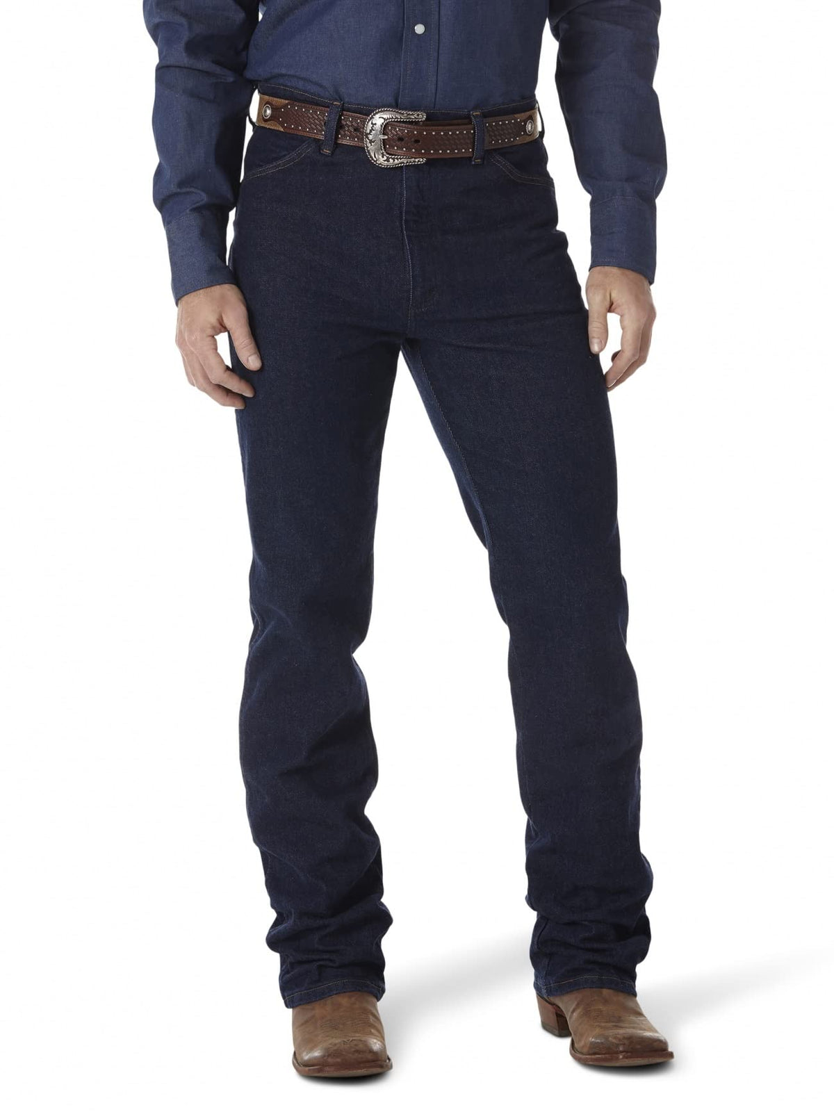 Wrangler mens Cowboy Cut Slim Fit Stretch Boot Cut jeans, Navy Stretch, 31W x 36L US