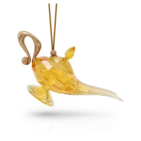 Swarovski Aladdin Magic Lamp Ornament, Yellow Crystals with Gold Tone Metal, from The Aladdin Collection