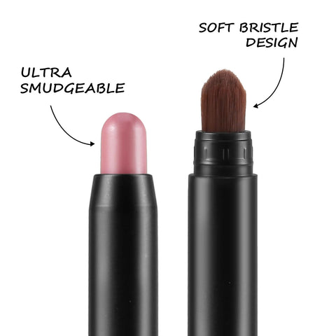 Boobeen Glitter Eyeshadow Stick, Cream Eyeshadow Pencil, Waterproof Eye Shadow Crayon Pen with Blending Brush, Creates Shimmer Eye Makeup