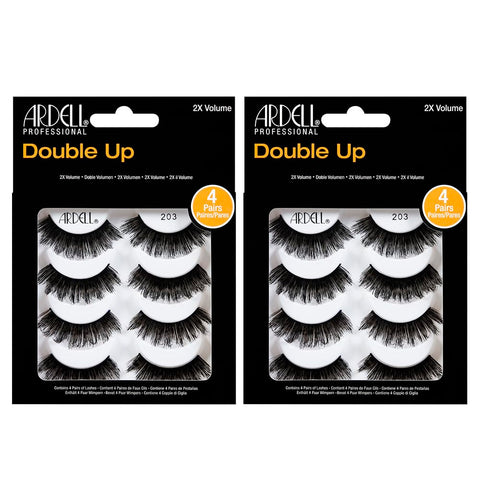 Ardell False Eyelashes 4 Pack Double Up 203, x 2 packs (4 pairs per pack)