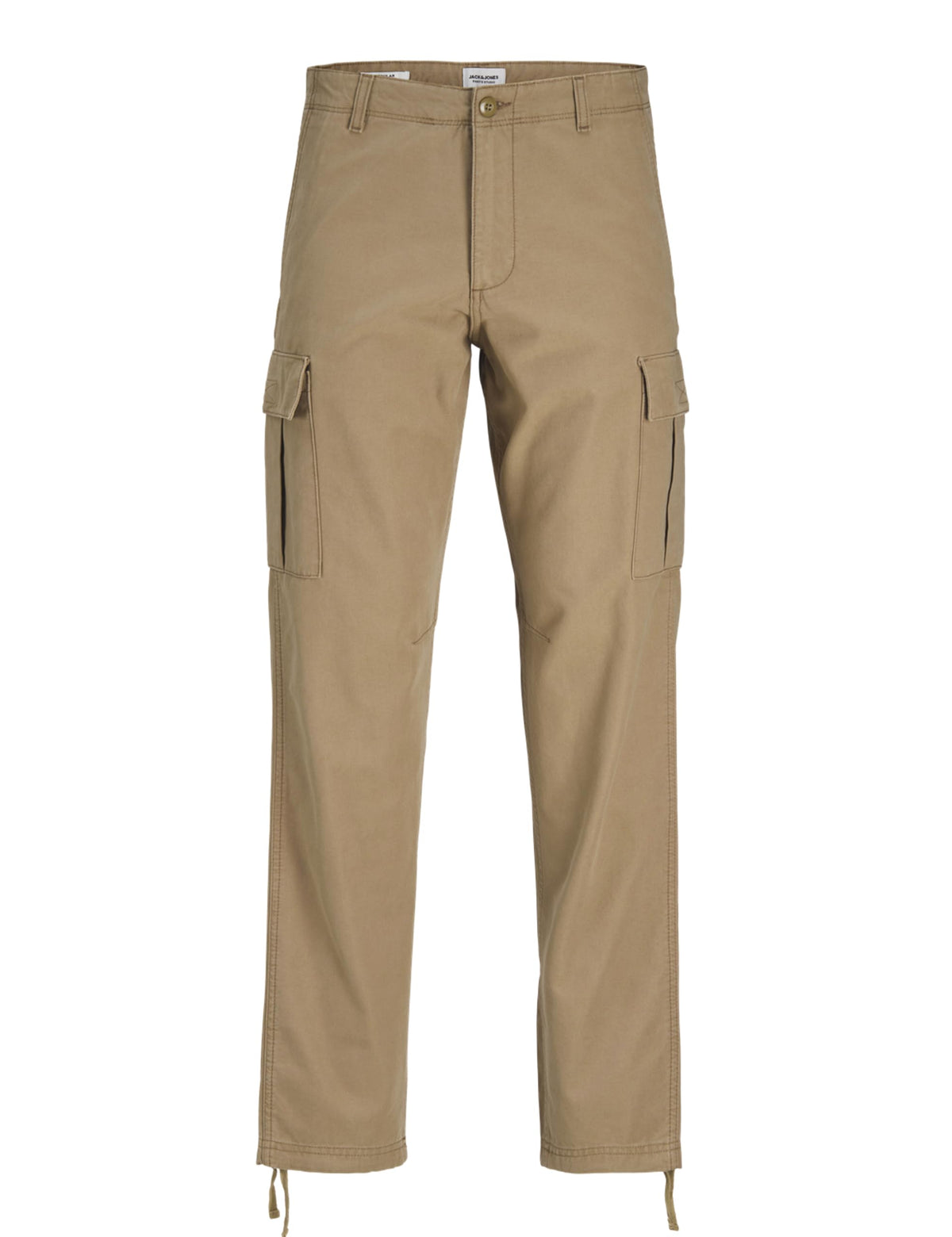 JACK & JONES Mens Cargo Combat Trouser Relaxed Fit Button Fastening Pants for Men UK, Elmwood- 36W / 32L
