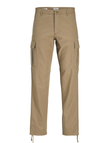 JACK & JONES Mens Cargo Combat Trouser Relaxed Fit Button Fastening Pants for Men UK, Elmwood- 36W / 32L
