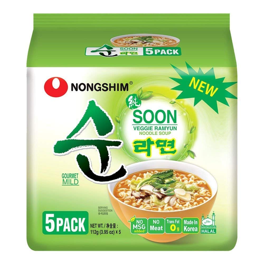 Nongshim Soon Veggie Ramyun Noodle Soup (Pack of 5) 560g