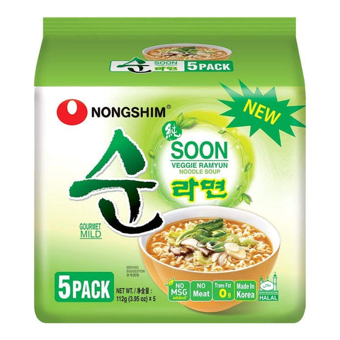 Nongshim Soon Veggie Ramyun Noodle Soup (Pack of 5) 560g