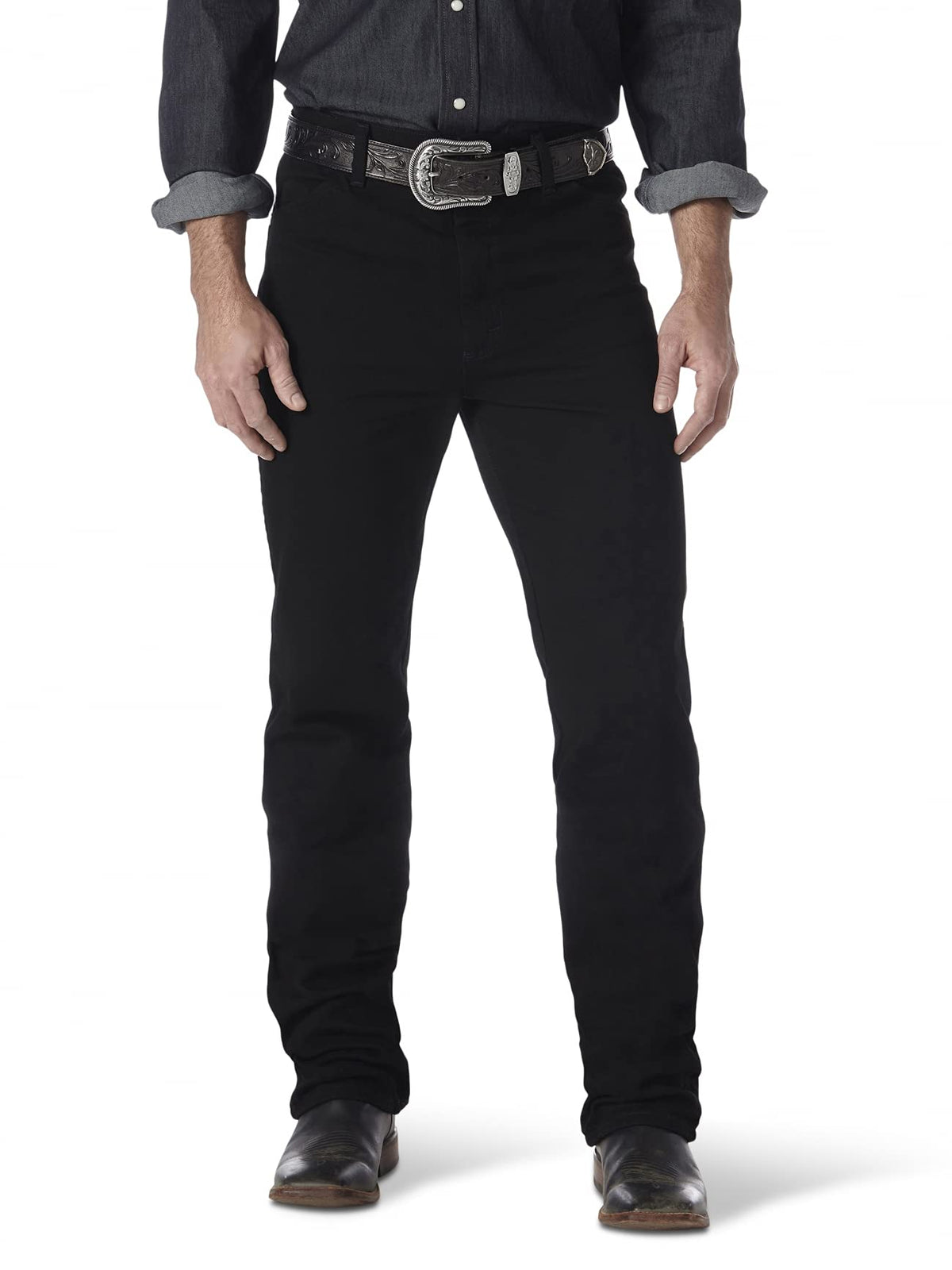 Wrangler Men's Cowboy Cut Slim Fit Jean, Shadow Black, 30W x 29L