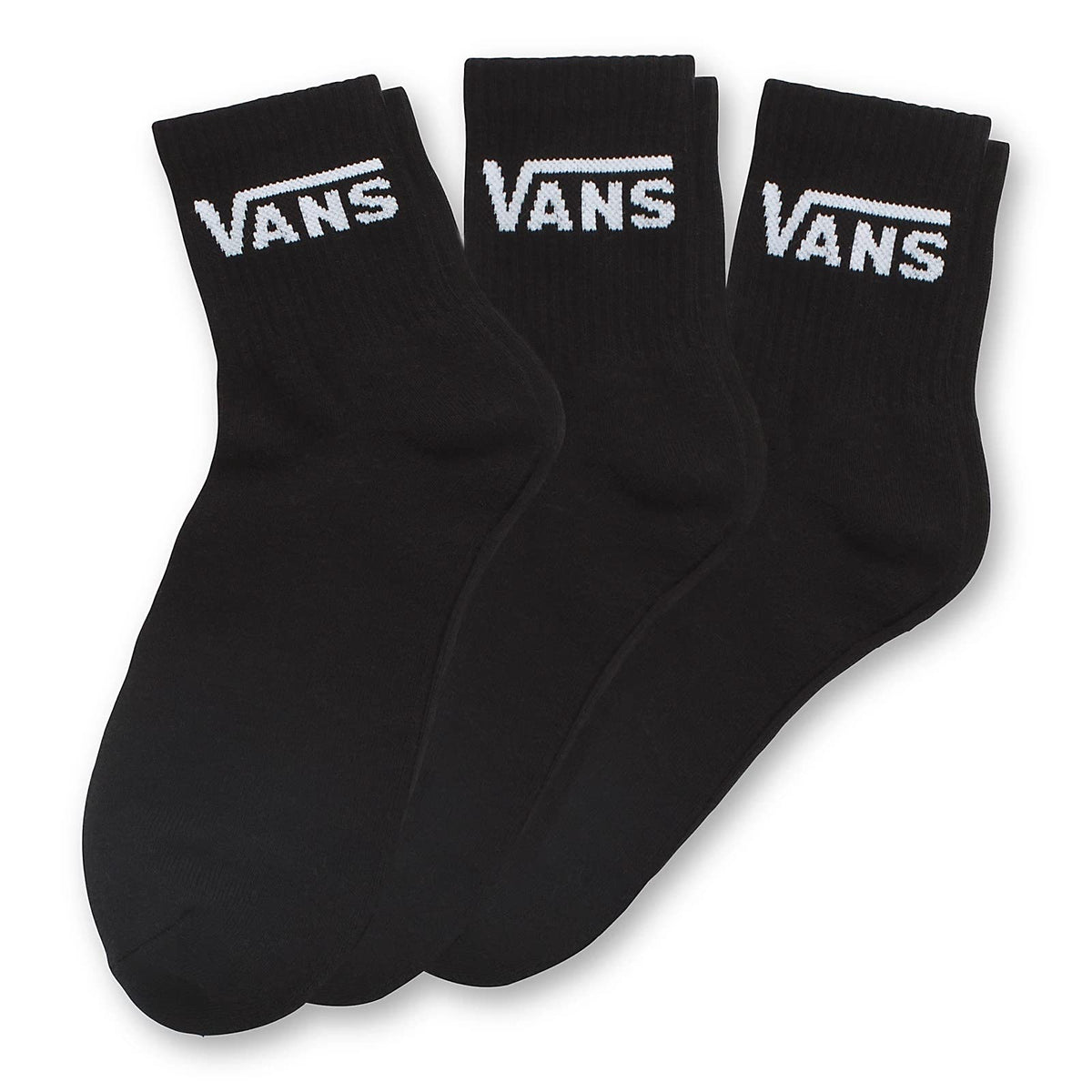 Vans | Men's, Classic Half Crew Socks, 3-Pack (9.5-13, Black)