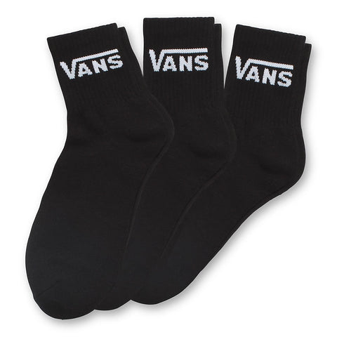Vans | Men's, Classic Half Crew Socks, 3-Pack (9.5-13, Black)