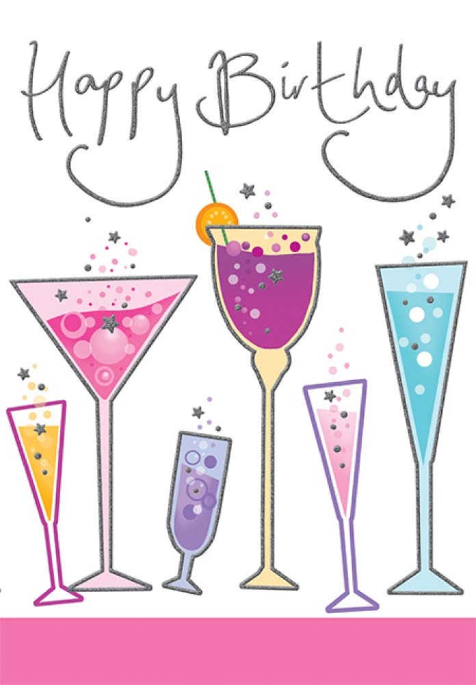 Piccadilly Greetings Modern Birthday Card Birthday - 7 x 5 inches,blue|grey|pink|peach