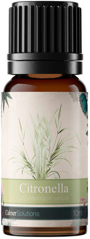 Calmer Solutions | Citronella Essential Oil - 10ml | Headache, Colds, Insect Repellent | Pure 100% UK Naturally Sourced | Professional or Home use | Diffusers, Humidifiers, Candles & More