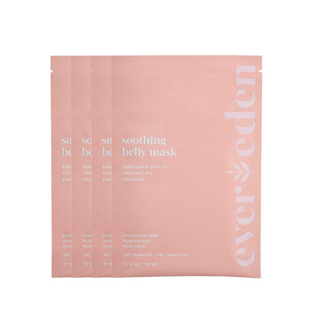 Evereden Soothing Belly Mask - 4 Belly Masks for Pregnant Women 1st & 2nd Trimester - Hydrating, Nourishing, & Soothing Pregnancy Skin Care Belly Masks - Clean & Vegan Pregnancy & Maternity Products