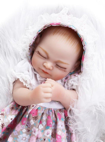 TERABITHIA Mini 11" Lovely Real Newborn Silicone Dolls Collectible Sleeping Baby Girl