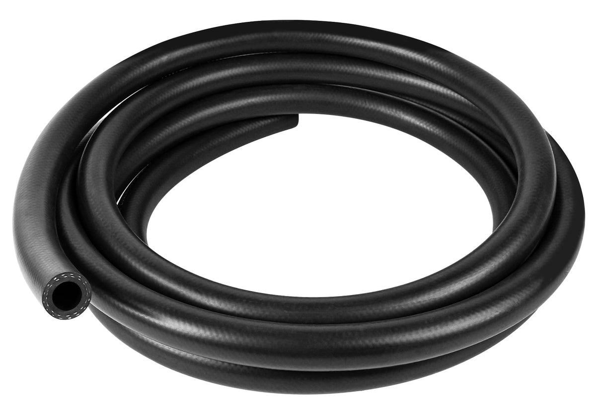 10 Feet Fuel Line Hose, 5/8 Inch Inside Diameter NBR Fuel Line Hose, Black Fuel Systems Engines Hose Braided Rubber Fuel Line Hose