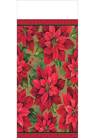 Amscan Fantastic Table Cover Holiday Poinsettia Tablecover, 1 Pieces
