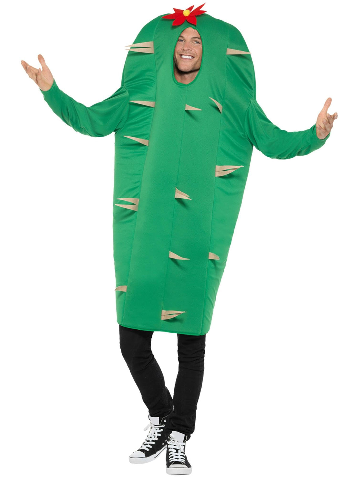 Smiffys Cactus Costume, Green with Tabard, Funny Fancy Dress, Western Dress Up Costumes