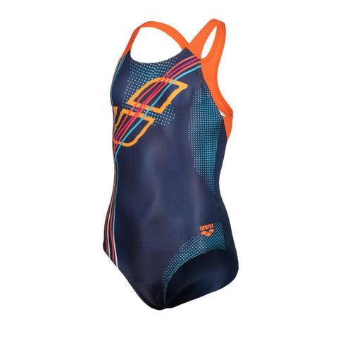 ARENA Women's Swimsuit Swim Pro Back Placement Navy, Azure, 10 Jahre