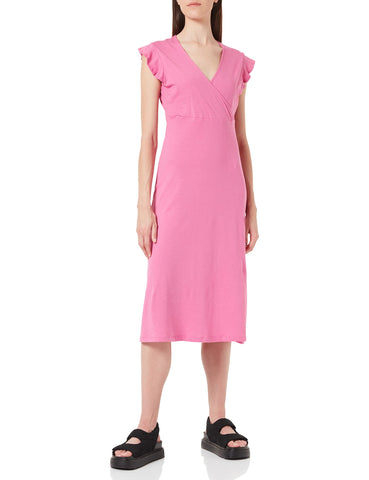 ONLY Women's ONLMAY S/L WRAP MIDI Dress JRS, Super Pink, XS