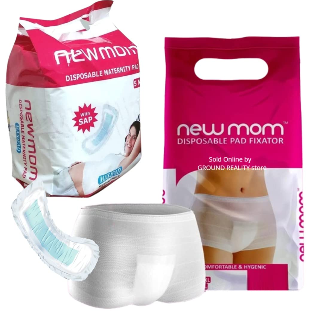 TUNSECHY 5 x maternity pads and 5 x XXL sanitary pads for pregnancy/postpartum. 5 x sanitary pads and 5 x XXL pads (for hips 113-124