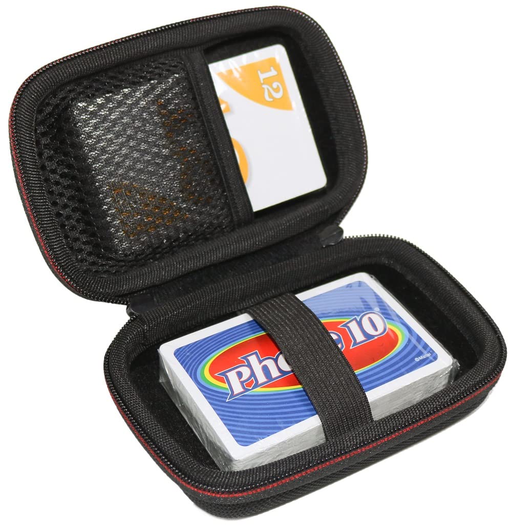 Maoershan Hard Travel Protective Casling Case for UNO Classic Card Game/Mattel Phase 10 Card Game/Hoyle Waterproof Clear Playing Cards(Only Case)