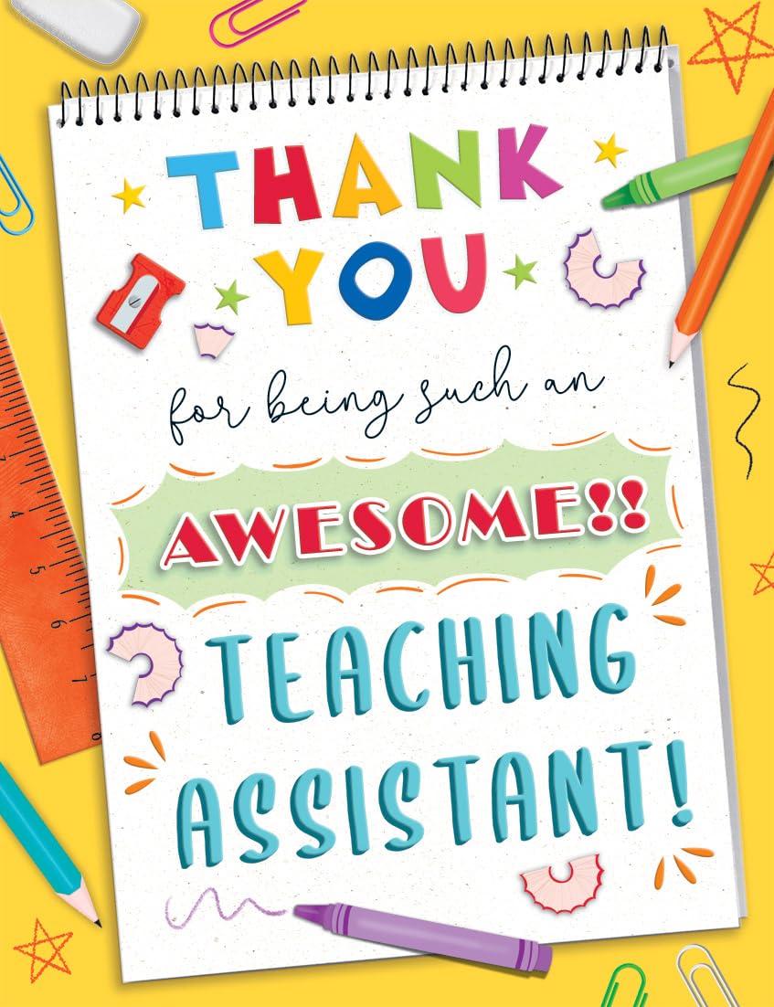 Piccadilly Greetings Thank You Teacher Teaching Assistant Card Notepad - 8 x 6 inches