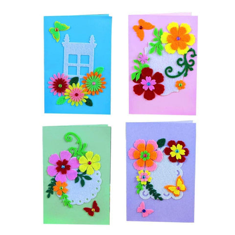 4 Pcs Card Making Kits DIY Handmade Greeting Card Kits Scrapbook Supplies Kit Cards and Envelopes for Girls (Random Style)