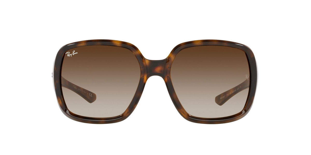 Ray-Ban Rb4347 Powderhorn Square Sunglasses, Havana/Brown Gradient Dark Brown, 60 mm