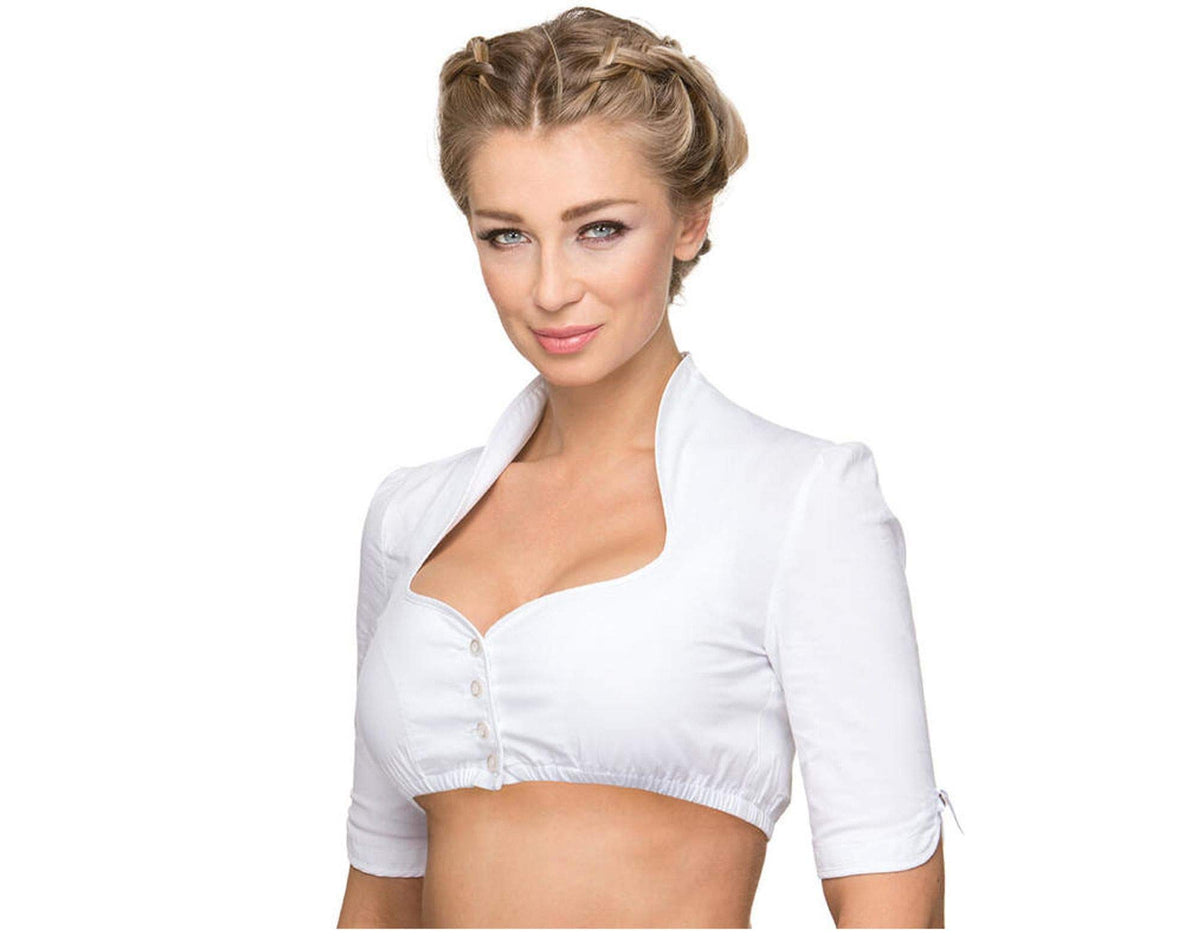 Stockerpoint Women's Bluse B-8033 Trachtenblusen, White (White White), 14