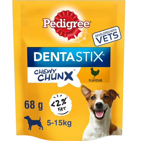 Pedigree Dentastix - Chewy Chunx Mini - Dog Treats for Small and Medium Dogs - Chicken Flavour - 5 Chews (Pack of 5)