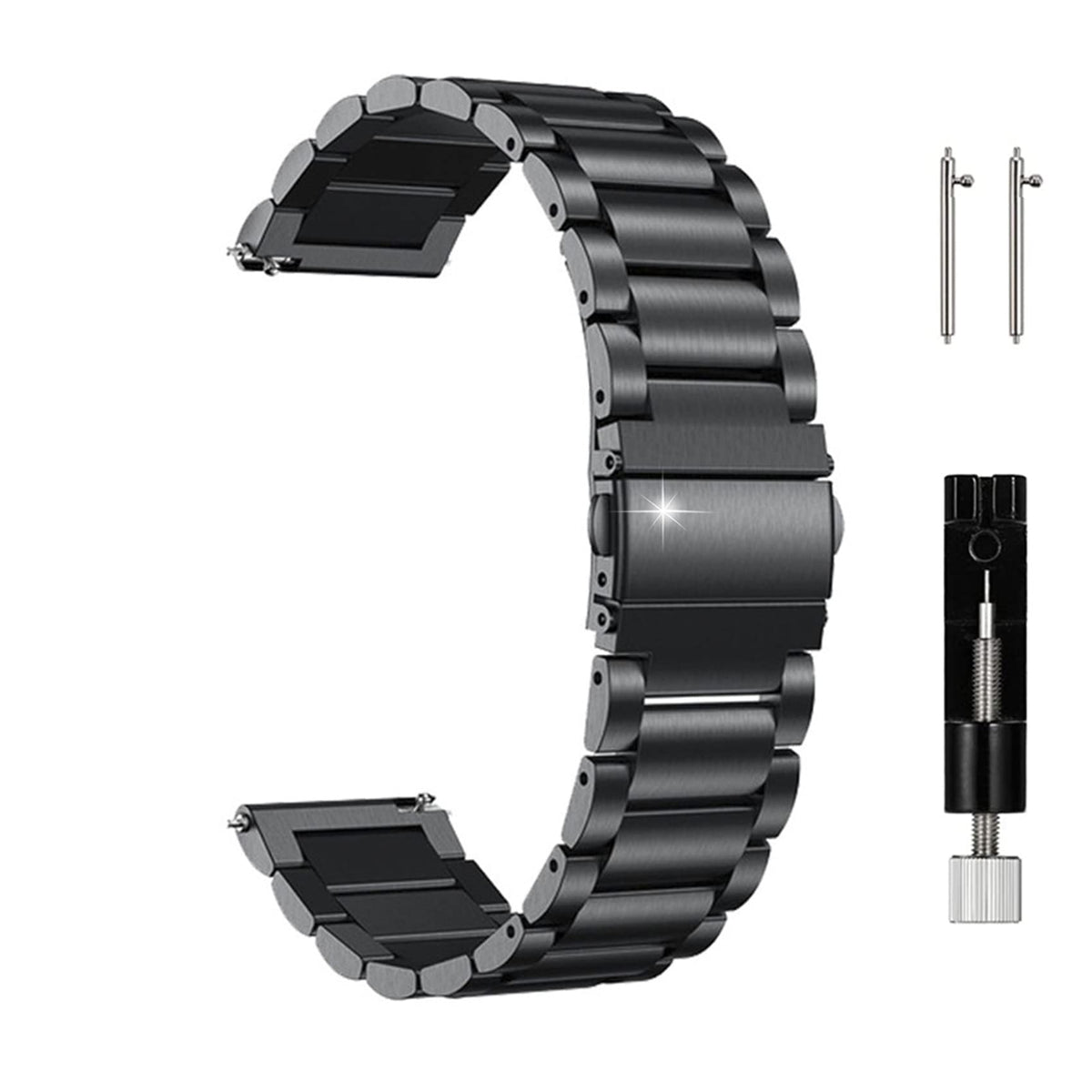 JUSUTEK 2025 Universal Titanium alloy Watch Band 16/18/20/22mm Metal Watchband Quick Release Strap Watch Band Titanium Bands Compatible for Men Women (Black-B, 20MM)