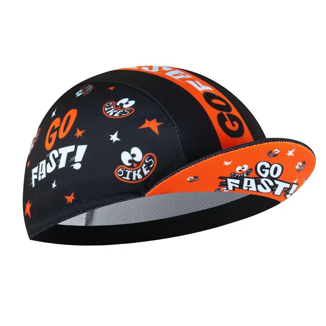 Corsehild Orange Cycling Cap for Man and Woman-Cycling Hat Under Helmet-Polyester Breathable Sweat Absorbent