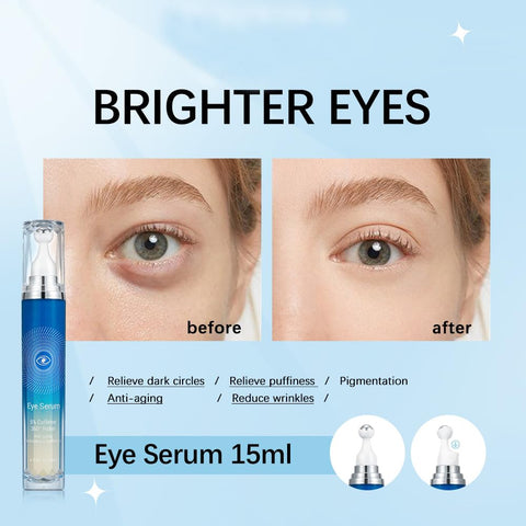Paminify 5% Caffeine Eye Serum with 360Ãƒâ€šÃ‚Â° Massage Rollerball Topper,Caffeine Eye Cream for Dark Circles,Wrinkles,Puffiness and Fine Lines,Under Eye Roller Cream Eye Bags Treatment for Women and Men