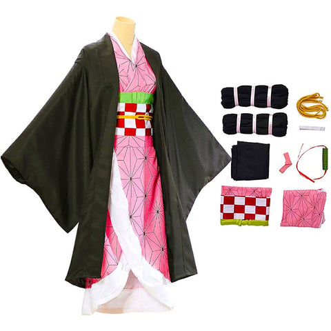 Tkieio Kochou Cosplay Costume Kochou Outfit Cosplay Kimono Outfit Uniform Costume Role Play Full Set, Pink, Medium