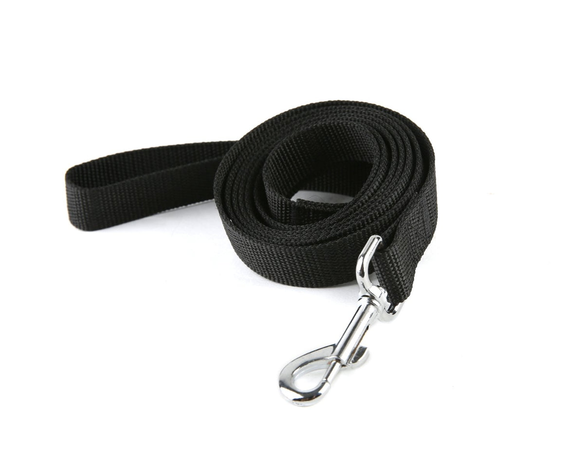 Strong Durable Nylon Dog Training Leash, Traction Rope, 4Ft /5 Foot /6 Feet Long, 5/8 inch 3/4 Inch 1 Inch Wide, for Small and Medium Dogs (5/8'' x 4 FT, Black)