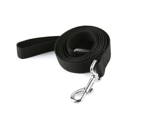 Strong Durable Nylon Dog Training Leash, Traction Rope, 4Ft /5 Foot /6 Feet Long, 5/8 inch 3/4 Inch 1 Inch Wide, for Small and Medium Dogs (5/8'' x 4 FT, Black)