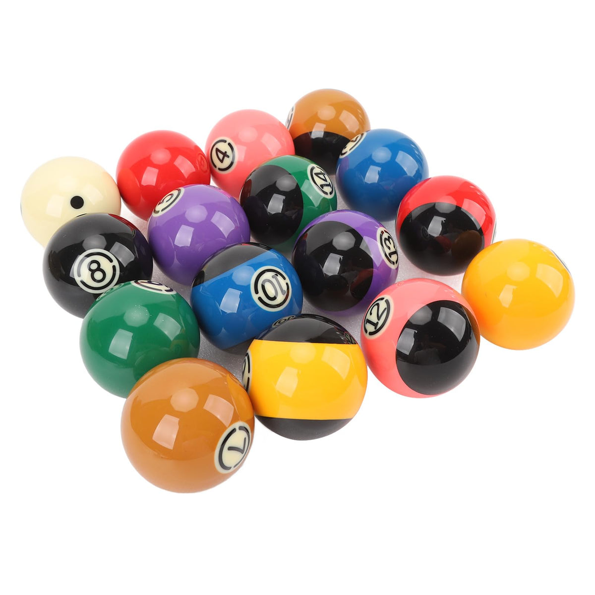Luocute Billiard Ball,Professional Tournament Pool Table Balls, Premium Resin Billiard Ball Set, 2.25in Diameter, for Accurate and Precise Ball Movement, with Clear Numbering,Ideal Balance