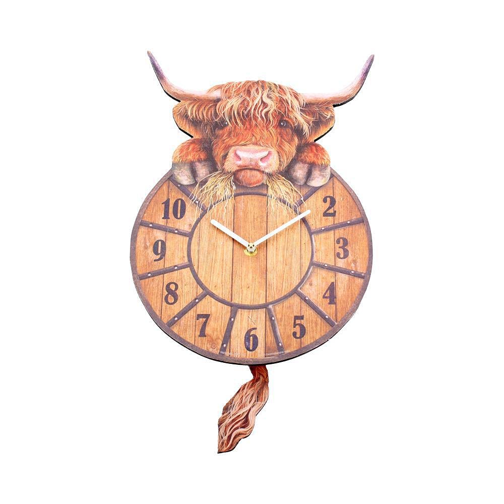 Nemesis Now B3507J7 Highland Tickin' Clock 25cm Red, MDF