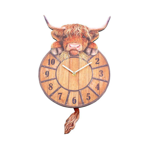Nemesis Now B3507J7 Highland Tickin' Clock 25cm Red, MDF