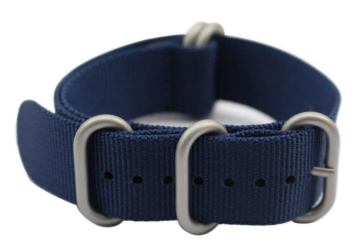 ArtStyle Watch Band with 1.5mm Thickness Quality Nylon Strap and Heavy Duty Brushed Buckle (Blue, 18mm)