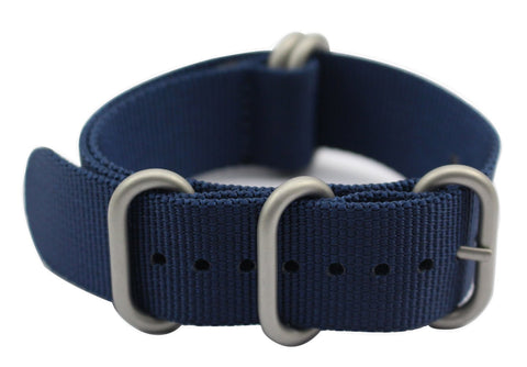 ArtStyle Watch Band with 1.5mm Thickness Quality Nylon Strap and Heavy Duty Brushed Buckle (Blue, 18mm)