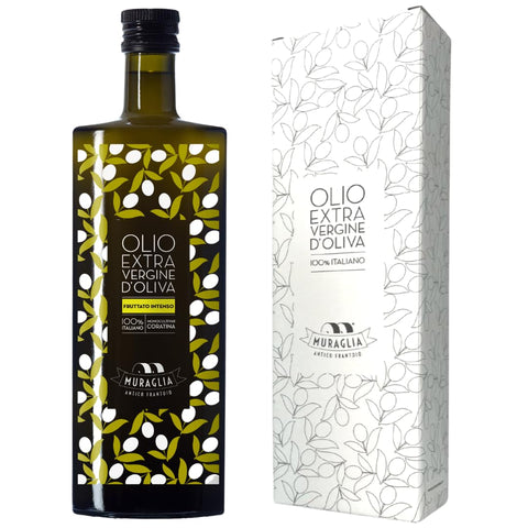 Antico Frantoio Muraglia Intense Fruity Extra Virgin Olive Oil | Premium Polyphenol Rich EVOO | Early Harvest First Cold Pressed | Imported from Apulia Italy | 16.9 fl oz (500ml) Bottle with Gift Box