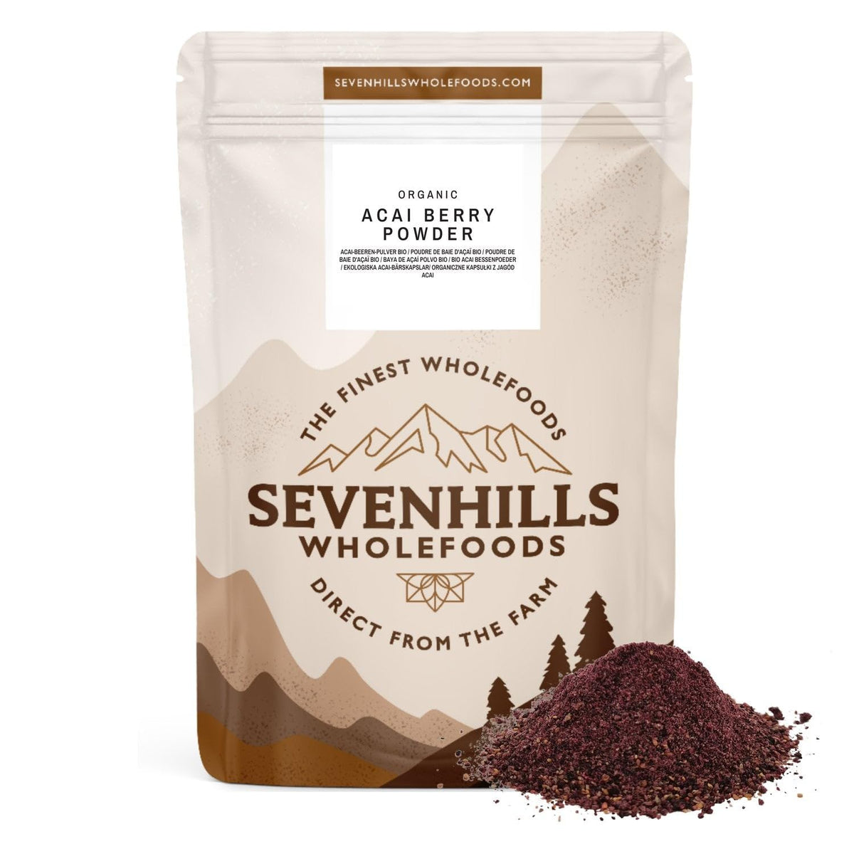 Sevenhills Wholefoods Organic Acai Berry Powder, Freeze-Dried, from Brazil 250g