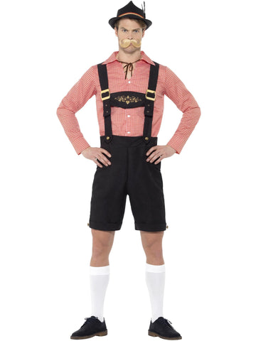 Smiffys Oktoberfest Costume, Red, L - Size 42"-44"