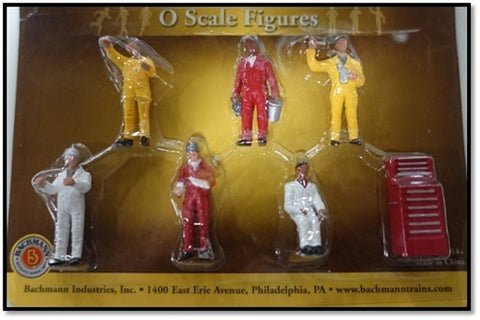 Bachmann Industries Miniature HO Scale Figures Mechanics Train (6 Piece)
